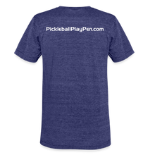 Load image into Gallery viewer, GRÜVN Unisex Tri-Blend T-Shirt - PickleballPlayPen.com On Back  (4 Colors - heather indigo