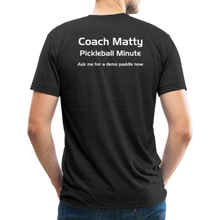 Load image into Gallery viewer, GRÜVN Unisex Tri-Blend T-Shirt - Coach Matty on the back - heather black