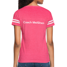 Load image into Gallery viewer, GRÜVN Women’s Vintage Sport T-Shirt - Coach MeiShen on back - vintage pink/white