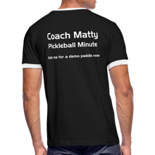 Load image into Gallery viewer, GRÜVN Men's Ringer T-Shirt - Coach Matty - The Villages, Florida - black/white