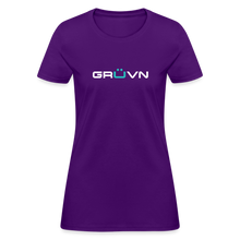Load image into Gallery viewer, GRÜVN Women's T-Shirt - White & Blue - purple