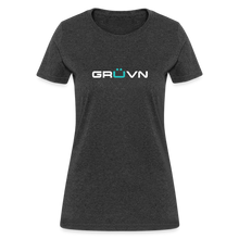 Load image into Gallery viewer, GRÜVN Women's T-Shirt - White & Blue - heather black