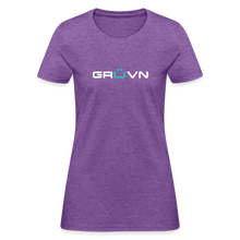 Load image into Gallery viewer, GRÜVN Women's T-Shirt - White & Blue - purple heather