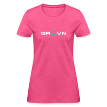 Load image into Gallery viewer, GRÜVN Women's T-Shirt - White & Blue - heather pink