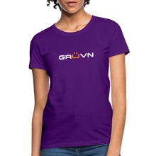 Load image into Gallery viewer, GRÜVN Women's T-Shirt - White & Orange - purple