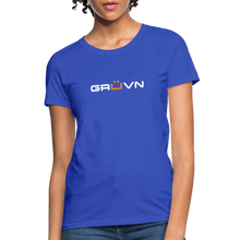 Load image into Gallery viewer, GRÜVN Women's T-Shirt - White & Orange - royal blue