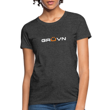 Load image into Gallery viewer, GRÜVN Women's T-Shirt - White & Orange - heather black
