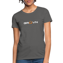 Load image into Gallery viewer, GRÜVN Women's T-Shirt - White & Orange - charcoal