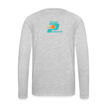 Load image into Gallery viewer, GRÜVN Men's Premium Long Sleeve T-Shirt - White & Orange with Triad (4 Colors) - heather gray