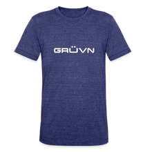 Load image into Gallery viewer, GRÜVN Unisex Tri-Blend T-Shirt - White with Triad (5 styles) - heather indigo