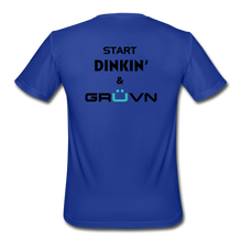 Load image into Gallery viewer, &quot;Start Dinkin&#39; &amp; GRÜVN&quot; (on back) Men’s Moisture Wicking Performance T-Shirt (4 Colors) - royal blue
