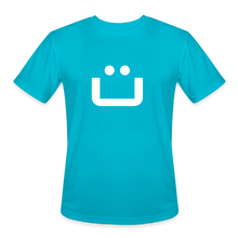 Load image into Gallery viewer, GRÜVN Men’s Moisture Wicking Performance T-Shirt - White Smile (5 Colors) - turquoise