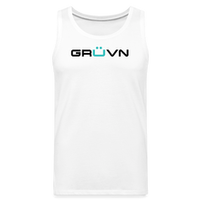 Load image into Gallery viewer, GRÜVN Men’s Premium Tank - Blue Logo (6 Colors) - white