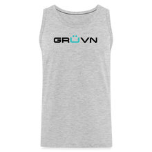 Load image into Gallery viewer, GRÜVN Men’s Premium Tank - Blue Logo (6 Colors) - heather gray
