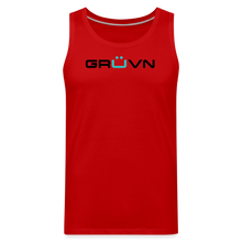 Load image into Gallery viewer, GRÜVN Men’s Premium Tank - Blue Logo (6 Colors) - red
