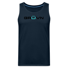 Load image into Gallery viewer, GRÜVN Men’s Premium Tank - Blue Logo (6 Colors) - deep navy
