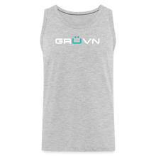 Load image into Gallery viewer, GRÜVN Men’s Premium Tank - White & Blue (6 Colors) - heather gray