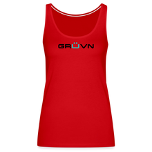 Load image into Gallery viewer, GRÜVN Women’s Premium Tank Top - Black & Blue Logo (7 Colors) - red