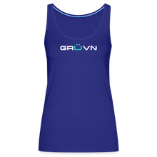 Load image into Gallery viewer, GRÜVN Women’s Premium Tank Top - White &amp; Blue (7 Colors) - royal blue
