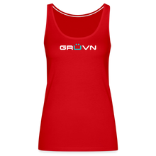 Load image into Gallery viewer, GRÜVN Women’s Premium Tank Top - White &amp; Blue (7 Colors) - red
