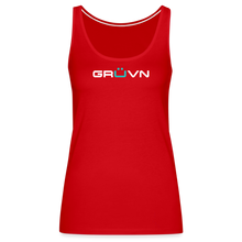 Load image into Gallery viewer, GRÜVN Women’s Premium Tank Top - White & Blue (7 Colors) - red
