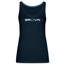 Load image into Gallery viewer, GRÜVN Women’s Premium Tank Top - White & Blue (7 Colors) - deep navy