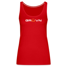 Load image into Gallery viewer, GRÜVN Women’s Premium Tank Top - White & Orange (7 Colors) - red