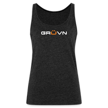 Load image into Gallery viewer, GRÜVN Women’s Premium Tank Top - White & Orange (7 Colors) - charcoal grey