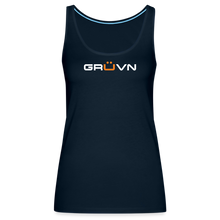 Load image into Gallery viewer, GRÜVN Women’s Premium Tank Top - White & Orange (7 Colors) - deep navy
