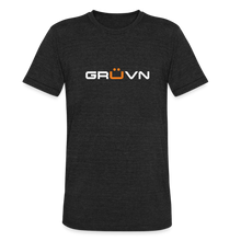Load image into Gallery viewer, GRÜVN Unisex Tri-Blend T-Shirt - RAUSCHY on the back - heather black