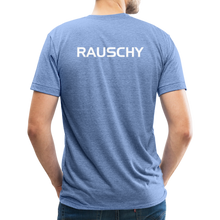 Load image into Gallery viewer, GRÜVN Unisex Tri-Blend T-Shirt - RAUSCHY on the back - heather blue