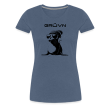 Load image into Gallery viewer, GRÜVN &quot;Seal in Shades&quot; Women’s Premium T-Shirt - Black logo (10 colors) - heather blue
