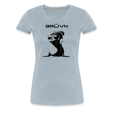 Load image into Gallery viewer, GRÜVN &quot;Seal in Shades&quot; Women’s Premium T-Shirt - Black logo (10 colors) - heather ice blue
