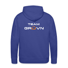 Load image into Gallery viewer, GRÜVN Men’s Premium Hoodie - TEAM GRUVN on back - White &amp; Orange logo (7 Colors) - royal blue
