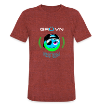 Load image into Gallery viewer, BRUZN Unisex Tri-Blend T-Shirt - Blue logo (3 shirt colors) - heather cranberry
