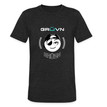 Load image into Gallery viewer, BRUZN Unisex Tri-Blend T-Shirt - White logo (4 shirt colors) - heather black
