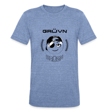 Load image into Gallery viewer, BRUZN Unisex Tri-Blend T-Shirt - Black Outline logo (4 shirt colors) - heather blue
