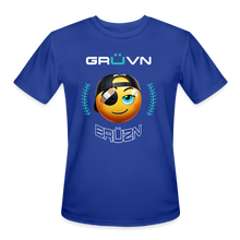 Load image into Gallery viewer, BRÜZN Men’s Moisture Wicking Performance T-Shirt - Yellow Logo (4 Colors) - royal blue
