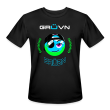 Load image into Gallery viewer, BRÜZN Men’s Moisture Wicking Performance T-Shirt - Blue and Green Logo (4 Colors) - black

