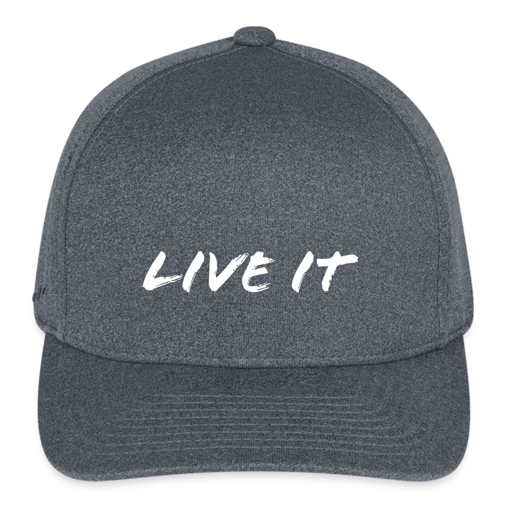 LIVE IT Flexfit Fitted Melange Cap - White Logo (3 Colors) - dark heather gray