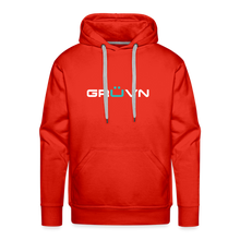 Load image into Gallery viewer, GRÜVN Men’s Premium Hoodie - White &amp; Blue Logo (9 Colors) - red
