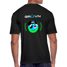 Load image into Gallery viewer, BRÜZN Men’s Moisture Wicking Performance T-Shirt - Blue and Green Logo (4 Colors) - black
