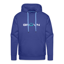 Load image into Gallery viewer, GRÜVN Men’s Premium Hoodie - White &amp; Blue Logo (9 Colors) - royal blue
