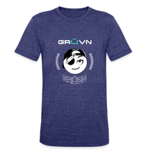 Load image into Gallery viewer, BRUZN Unisex Tri-Blend T-Shirt - White logo (4 shirt colors) - heather indigo
