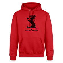 Load image into Gallery viewer, GRÜVN &quot;Seal in Shades&quot; Champion Unisex Powerblend Hoodie - Black logo (6 Colors) - Scarlet
