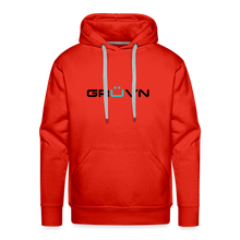 Load image into Gallery viewer, GRÜVN Men’s Premium Hoodie - Black &amp; Blue Logo (8 Colors) - red
