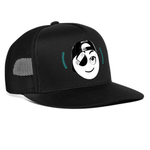 Load image into Gallery viewer, BRUZN Trucker Hat - White logo Blue stitches (3 hat colors) - black/black
