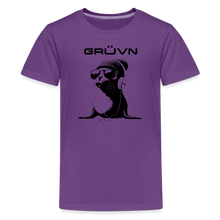 Load image into Gallery viewer, GRÜVN &quot;Seal in Shades&quot; Kids&#39; Premium T-Shirt - Black logo (11 Colors) - purple
