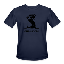 Load image into Gallery viewer, GRÜVN Men’s &quot;Seal in Shades&quot; Moisture Wicking Performance T-Shirt - Black Logo (6 Colors) - navy
