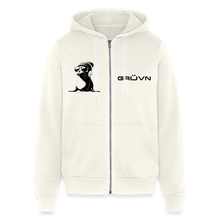 Load image into Gallery viewer, GRÜVN Bella + Canvas Unisex Full Zip Hoodie - Black Logo (3 Colors) - vintage white
